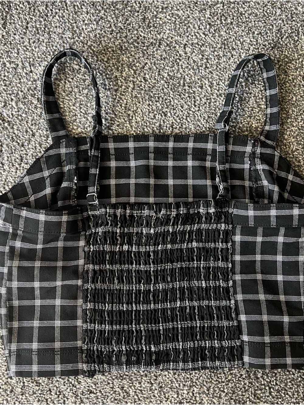 Hollister Black Plaid Square-Neck Crop Top - Picture 5 of 5